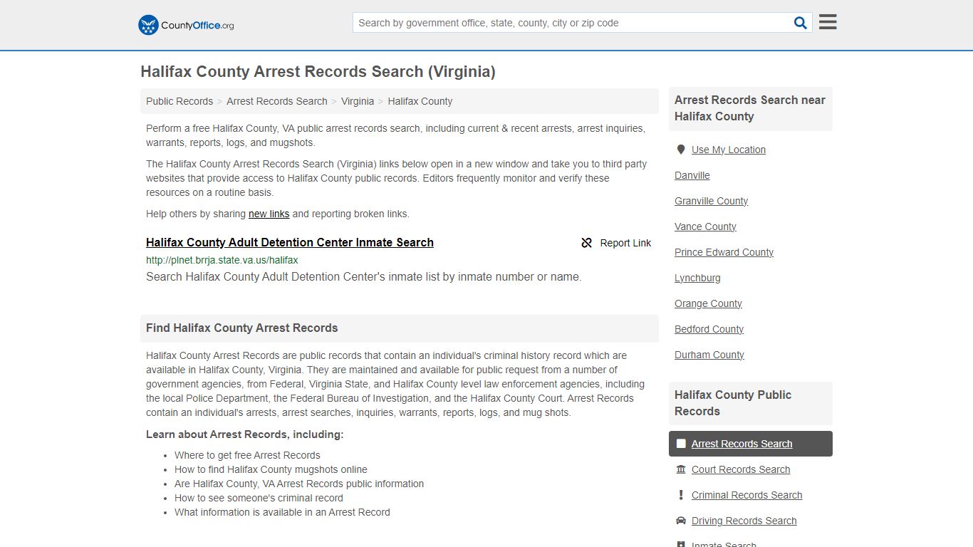 Arrest Records Search - Halifax County, VA (Arrests & Mugshots)